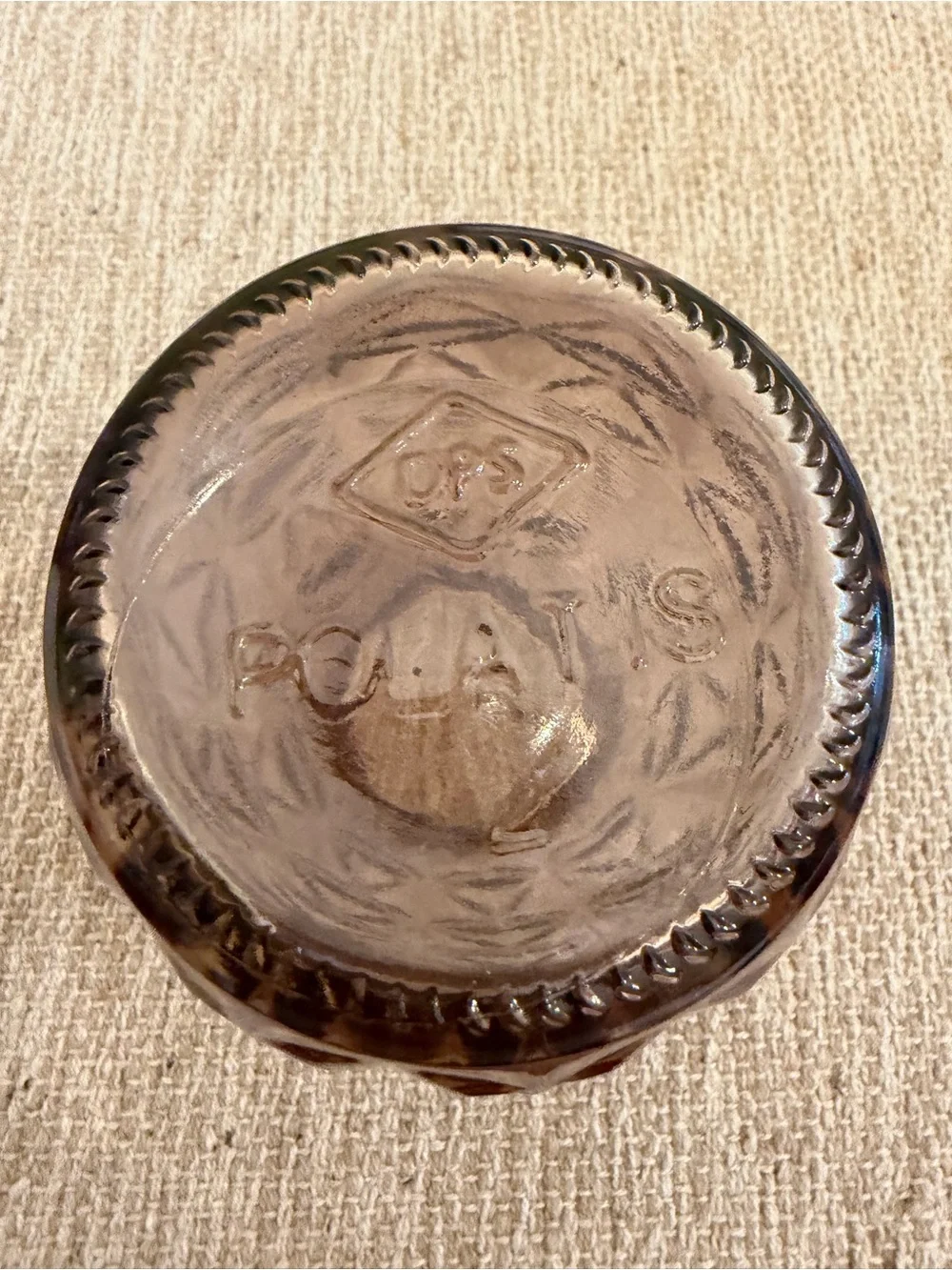 Vintage Geometric Molded Glass Vase